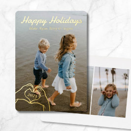 Herzhandbücher für Foto der Familie 3 Vertikales G Folien Feiertagskarte