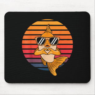 Herzhände Lustiger Retro-Goldfischliebhaber Sungle Mousepad