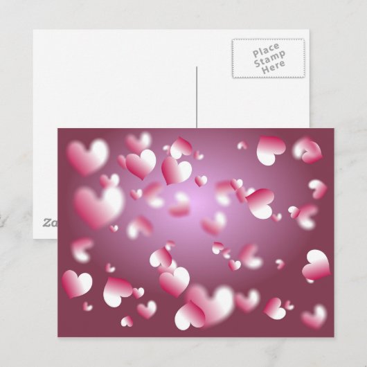 Herzhintergrund Postkarte (Vorne/Hinten)