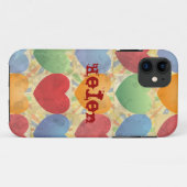 Herzhintergrund und Monogramm Case-Mate iPhone Hülle (Rückseite (Horizontal))
