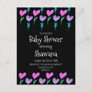 Herzige Blumige Valentinstag-Baby-Shower-Einladung Postkarte