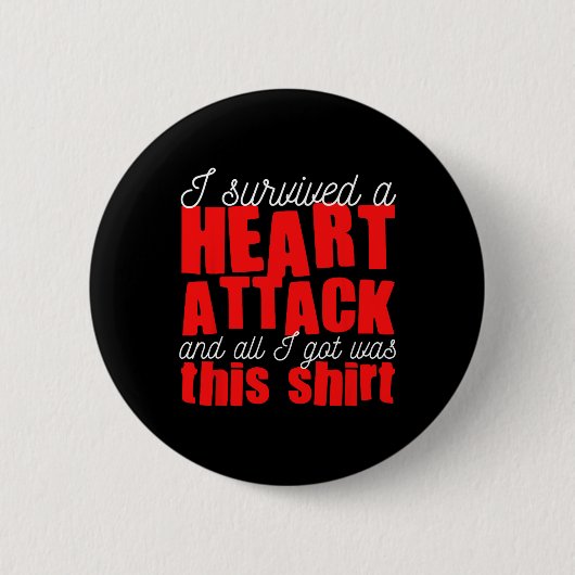 Herzinfarkt Herzkrankheit Überlebender Button (Vorderseite)
