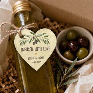 Herzinfarkt mit Olivenöl Liebe Rustikale Hochzeit Geschenkanhänger