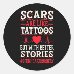 Herzinfarkt Operation Byp Bewusstsein Herz stolz M Runder Aufkleber