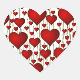 Herzinfarkt Retro Rote Fab-Farben Herz-Aufkleber