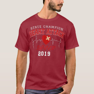 Herzinfarkt-Überlebender Rote Kunst Herzschlag-Ope T-Shirt