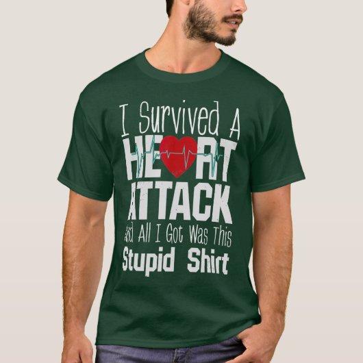 Herzinfarkt Überlebender T - Shirt Roter Kunstschl (Vorderseite)