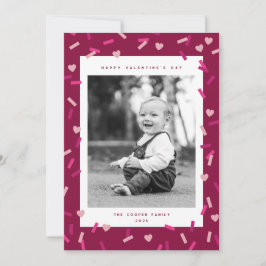 Herzinfarkt Valentinstag Fotokarte Feiertagskarte