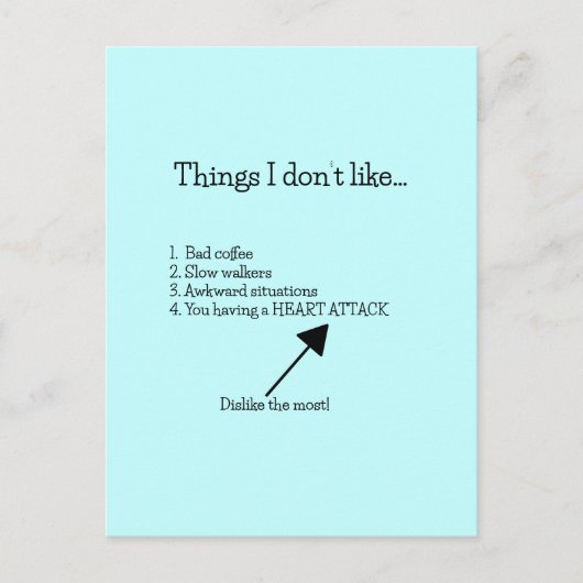 Herzinfarkt wird gut postkarte (Vorderseite)