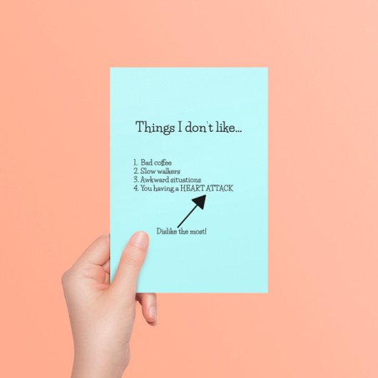 Herzinfarkt wird gut postkarte