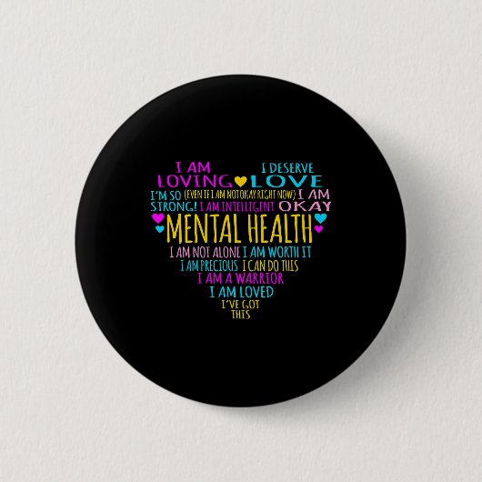 Herzinfarkte Mental Health Awareness Supporter Gra Button (Vorderseite)