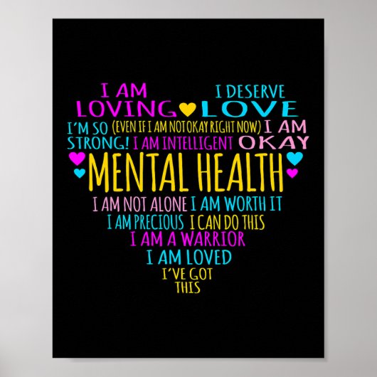 Herzinfarkte Mental Health Awareness Supporter Gra Poster (Vorne)