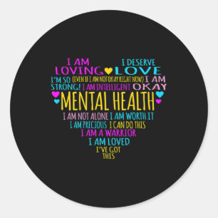 Herzinfarkte Mental Health Awareness Supporter Gra Runder Aufkleber