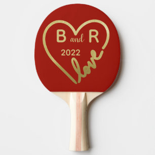 Herzinitialen Liebe Roter Valentinstag Tischtennis Schläger
