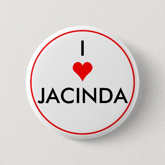 Herzjacinda Button (Vorderseite)