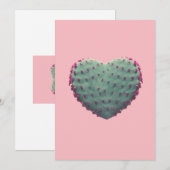 Herzkaktus Feiertagskarte (Vorne/Hinten)