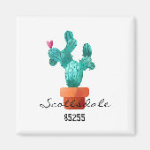 Herzkaktus Green Pink LOCATION ZIP CODE Spaß Magnet (Vorne)