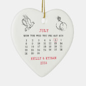 Herzkalender Sommer Hochzeit 2024 Keramik Ornament (Rechts)