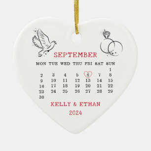 Herzkalender Verheiratet Herbst 2024 Keramik Ornament
