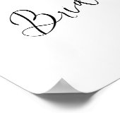 Herzkalligrafie-Brautparty-Zeichen Poster (Ecke)