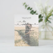 Herzkalligrafie Budget Foto Hochzeit Postkarte (Stehend Vorderseite)