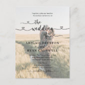 Herzkalligrafie Budget Foto Hochzeit Postkarte (Vorderseite)