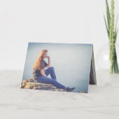 Herzkalligrafie Foto Happy Birthday Card Karte (Rückseite)