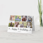 Herzkalligrafie Foto Happy Birthday Card Karte (Vorderseite)