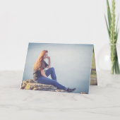 Herzkalligrafie Foto Happy Birthday Karte (Rückseite)