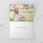 Herzkalligrafie Foto Happy Birthday Karte (Innenseite)