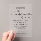 Herzkalligrafie Minimalistische Hochzeit Acryleinladungen (Insitu (Handheld))