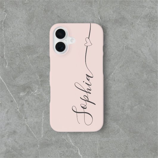 Herzkalligrafie Rosa Rosa iPhone Hülle