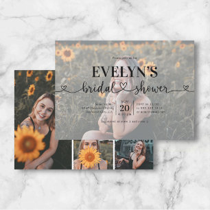 Herzkalligraphie 5 Foto Bridal Dusche Einladung