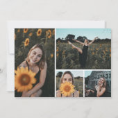 Herzkalligraphie 5 Foto Sweet 16 Einladung (Rückseite)