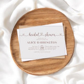 Herzkalligraphie Minimalistisch Brown Brautparty Acryleinladungen