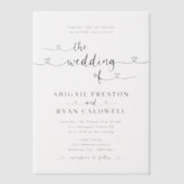 Herzkalligraphie Moderne Minimalistische Hochzeit Pergament Einladungen (Vorderseite)