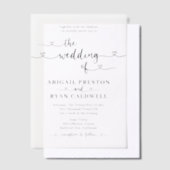 Herzkalligraphie Moderne Minimalistische Hochzeit Pergament Einladungen (Versetzt)