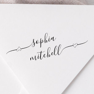 Herzkalligraphie Name Rubber-Briefmarke Gummistempel