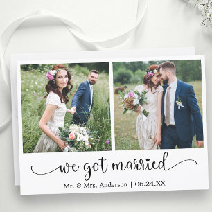 Herzkalligraphie Wir Got Verheiratet 2 Foto Ankündigung