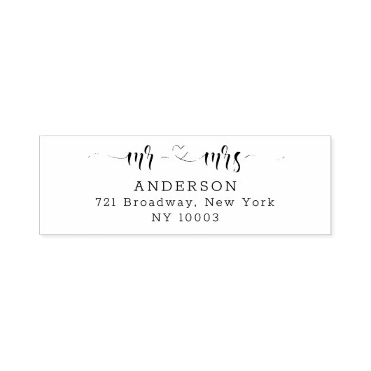 Herzkalligraphische SkriptRücksendeadresse Permastempel (Design)