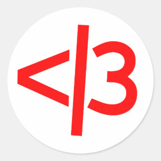 Herzkapsel / gültige Herzklammern Runder Aufkleber