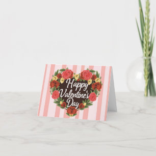 Herzkarte der "Happy Valentine's Day Floral Rose" Feiertagskarte