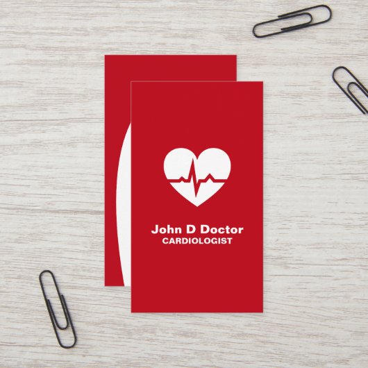 Herzkarte für moderne Kardiologen Visitenkarte (Vorderseite/Rückseite Beispiel)