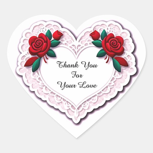 Herzkarte mit zarter Spitze Herz-Aufkleber (Vorderseite)