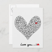 Herzkarte, Valentintagskarte Feiertagspostkarte (Vorne/Hinten)