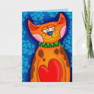 Herzkatze Grußkarte Karte