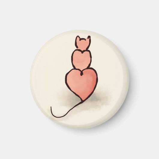 Herzkatze Magnet (Vorne)
