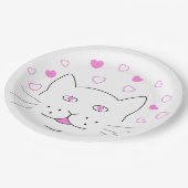 Herzkatze Pappteller (Schrägansicht)