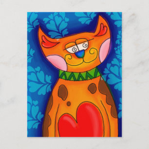 Herzkatze Postkarte