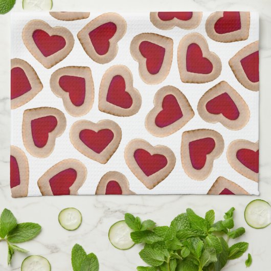 Herzkekse Geschirrtuch (Gefaltet)